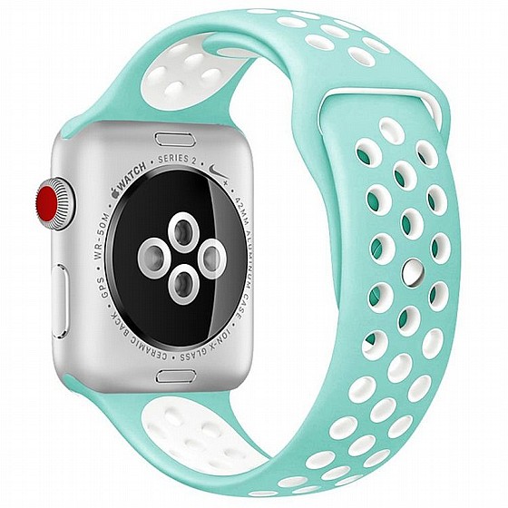 ����� ������� ���� Sport Silicone Band ���� LaTera ����� ��� ����: Apple Watch 42mm/44mm/45mm (��� White/Green)