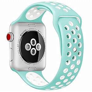 רצועת סיליקון מדגם Sport Silicone Band מבית LaTera לשעון חכם מדגם: Apple Watch 42mm/44mm/45mm (צבע White/Green) רצועת סיליקון מדגם Sport Silicone Band מבית LaTera לשעון חכם מדגם: Apple Watch 42mm/44mm/45mm (צבע White/Green)
