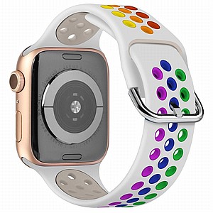 רצועת סיליקון מדגם Two Tone Sport Silicone Band מבית LaTera לשעון חכם מדגם: Apple Watch 42mm/44mm/45mm (צבע White/Green) רצועת סיליקון מדגם Two Tone Sport Silicone Band מבית LaTera לשעון חכם מדגם: Apple Watch 42mm/44mm/45mm (צבע White/Green)