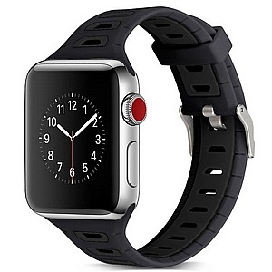 ����� ������� ����  T-Shape Two Color Silicone Band ���� LaTera ����� ��� ����: Apple Watch 42mm/44mm/45mm (��� Black)