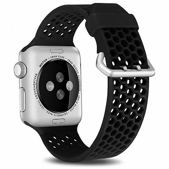 ����� ������� ����  Two Tone Honeycomb Silicone Band ���� LaTera ����� ��� ����: Apple Watch 42mm/44mm/45mm (��� Black)