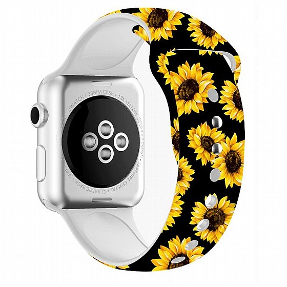 ����� ������� ���� Printing Double Nail Silicone Band ���� LaTera ����� ��� ����: Apple Watch 38mm/40mm/41mm (��� Sunflower)