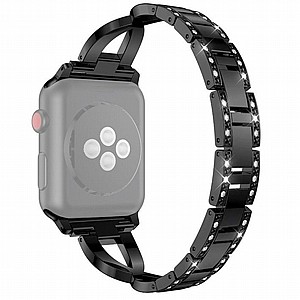 ����� ���� ���� Colorful Diamond Steel Band ���� LaTera ����� ��� ����: Apple Watch 42mm/44mm/45mm (��� Black)