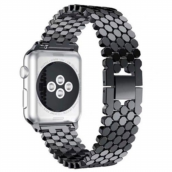 ����� ���� ���� Honeycomb Diamond Steel Band ���� LaTera ����� ��� ����: Apple Watch 42mm/44mm/45mm (��� Black)