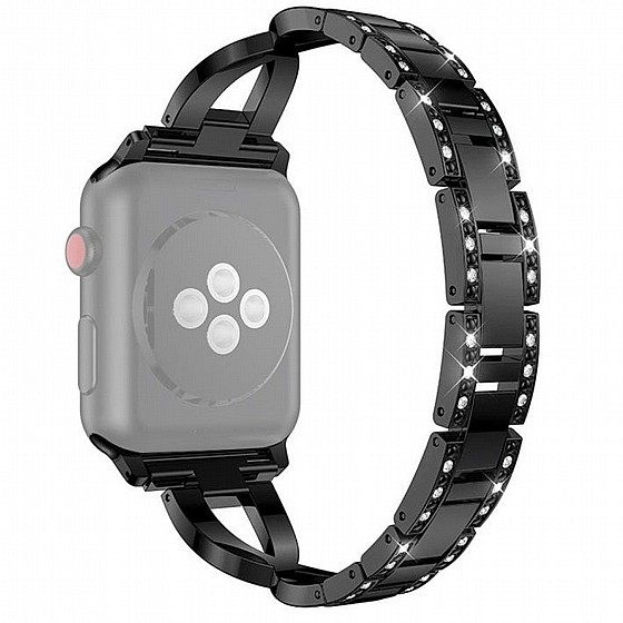 ����� ���� ���� Colorful Diamond Steel Band ���� LaTera ����� ��� ����: Apple Watch 38mm/40mm/41mm (��� Black)