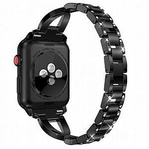 רצועת מתכת מדגם Xshaped Diamond Steel Band מבית LaTera לשעון חכם מדגם: Apple Watch 38mm/40mm/41mm (צבע Black) רצועת מתכת מדגם Xshaped Diamond Steel Band מבית LaTera לשעון חכם מדגם: Apple Watch 38mm/40mm/41mm (צבע Black)