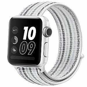����� �� / ������ ���� Loop Nylon Band ���� LaTera ����� ��� ����: Apple Watch 38mm/40mm/41mm (��� White Pinstripe)