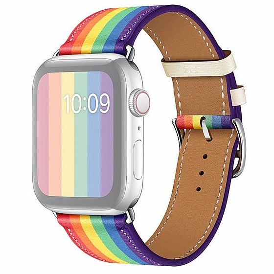 ����� ��� ���� Rainbow Leather Band ���� LaTera ����� ��� ����: Apple Watch 42mm/44mm/45mm (��� Rainbow)