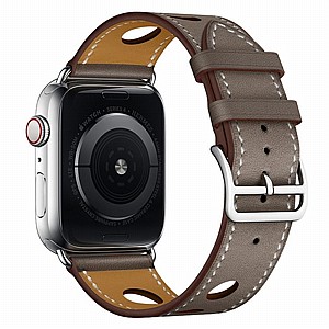 רצועת עור מדגם Fashionable Circle Leather Band מבית LaTera לשעון חכם מדגם: Apple Watch 42mm/44mm/45mm (צבע Grey) רצועת עור מדגם Fashionable Circle Leather Band מבית LaTera לשעון חכם מדגם: Apple Watch 42mm/44mm/45mm (צבע Grey)