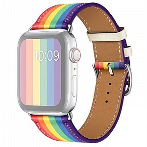 רצועת עור מדגם Rainbow Leather Band מבית LaTera לשעון חכם מדגם: Apple Watch 38mm/40mm/41mm (צבע Rainbow) רצועת עור מדגם Rainbow Leather Band מבית LaTera לשעון חכם מדגם: Apple Watch 38mm/40mm/41mm (צבע Rainbow)