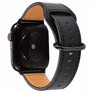 רצועת עור מדגם Solid Genuine Leather Band מבית LaTera לשעון חכם מדגם: Apple Watch 38mm/40mm/41mm (צבע Black) רצועת עור מדגם Solid Genuine Leather Band מבית LaTera לשעון חכם מדגם: Apple Watch 38mm/40mm/41mm (צבע Black)