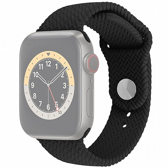 ����� ������� ����  Woven Pattern Silicone Band ���� LaTera ����� ��� ����: Apple Watch 38mm/40mm/41mm (��� Black)