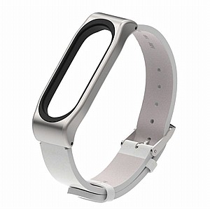 ����� ��� ���� Wrist Straps Leather Band ���� LaTera ����� ��� ����: Xiaomi Mi Band 3 / 4 (��� White)