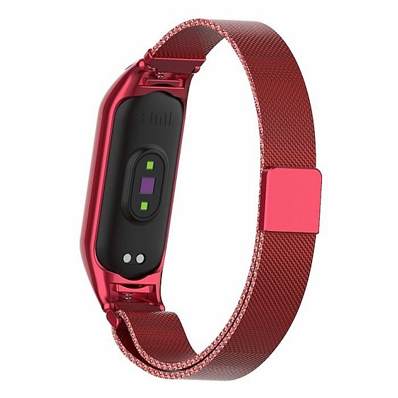 ����� ���� ���� Milano Magnetic Steel Band ���� LaTera ����� ��� ����: Xiaomi Mi Band 5 / 6 (��� Red))