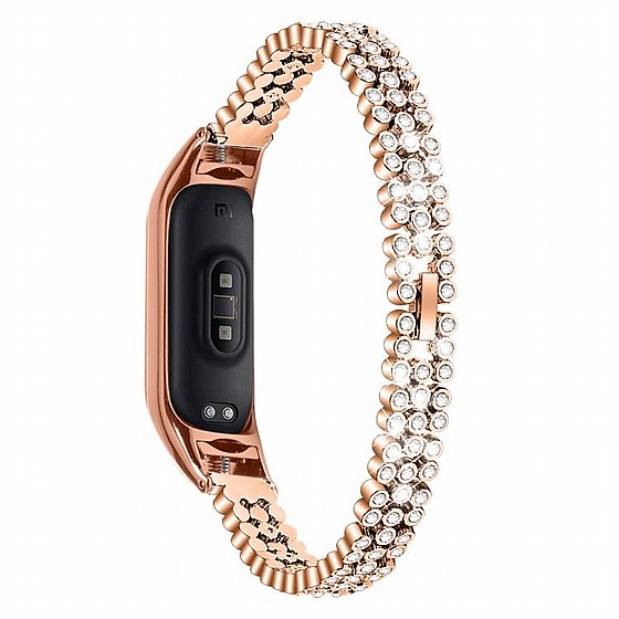 ����� ���� ���� Diamond Studded Steel Band ���� LaTera ����� ��� ����: Xiaomi Mi Band 3 / 4 (��� Gold)
