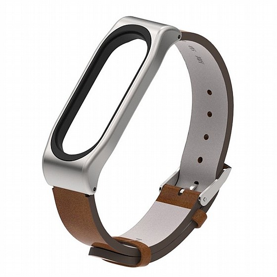 ����� ��� ���� Wrist Straps Leather Band ���� LaTera ����� ��� ����: Xiaomi Mi Band 5 / 6 (��� Brown)