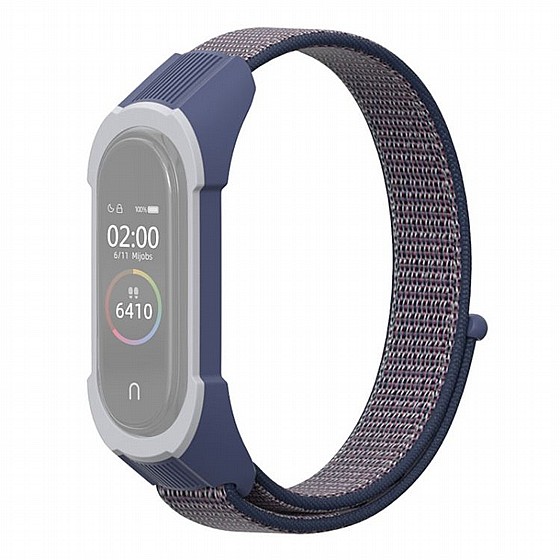 ����� �� / ������ ���� Replacement Strap Nylon Band ���� LaTera ����� ��� ����: Xiaomi Mi Band 5 / 6 (��� Blue/Blue Grey)