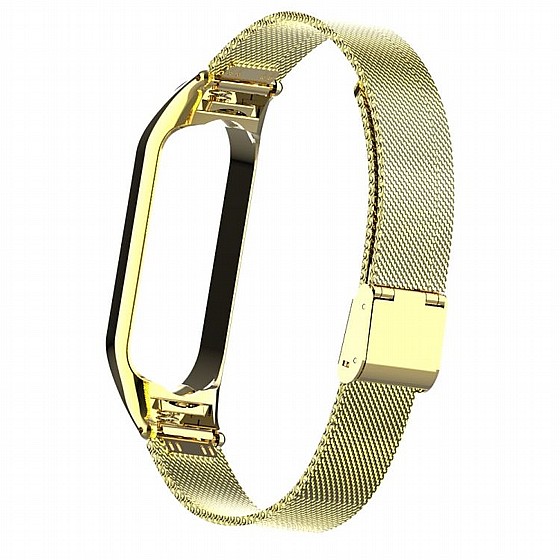 ����� ���� ���� Mesh Solid Steel Band ���� LaTera ����� ��� ����: Xiaomi Mi Band 5 / 6 (��� Imitation Gold)