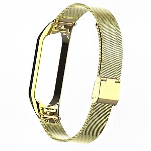 ����� ���� ���� Mesh Solid Steel Band ���� LaTera ����� ��� ����: Xiaomi Mi Band 5 / 6 (��� Imitation Gold)