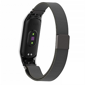 ����� ���� ���� Milano Magnetic Steel Band ���� LaTera ����� ��� ����: Xiaomi Mi Band 3 / 4 (��� Black)