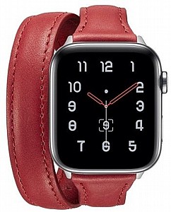 רצועת עור מדגם Thin Genuine Double Loop Leather Band מבית LaTera לשעון חכם מדגם: Apple Watch 42mm/44mm/45mm (צבע Red) רצועת עור מדגם Thin Genuine Double Loop Leather Band מבית LaTera לשעון חכם מדגם: Apple Watch 42mm/44mm/45mm (צבע Red)