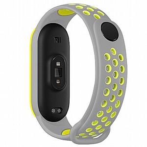 ����� ������� ���� Sports Breathable Silicone Band ���� LaTera ����� ��� ����: Xiaomi Mi Band 5 / 6 (��� Grey/Lime)