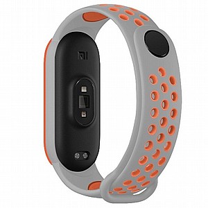 ����� ������� ���� Sports Breathable Silicone Band ���� LaTera ����� ��� ����: Xiaomi Mi Band 5 / 6 (��� Gray/Orange)