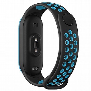 ����� ������� ���� Sports Breathable Silicone Band ���� LaTera ����� ��� ����: Xiaomi Mi Band 5 / 6 (��� Black/Blue)