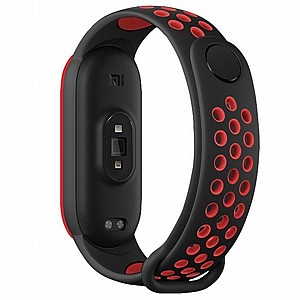 רצועת סיליקון מדגם Sports Breathable Silicone Band מבית LaTera לשעון חכם מדגם: Xiaomi Mi Band 5 / 6 (צבע Black/Red) רצועת סיליקון מדגם Sports Breathable Silicone Band מבית LaTera לשעון חכם מדגם: Xiaomi Mi Band 5 / 6 (צבע Black/Red)