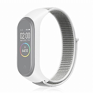 ����� �� / ������ ���� Woven Strap Nylon Band ���� LaTera ����� ��� ����: Xiaomi Mi Band 3 / 4 (��� White)