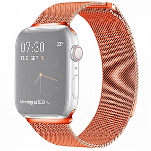 רצועת מתכת מדגם Milanese Loop Magnetic Steel Band מבית LaTera לשעון חכם מדגם: Apple Watch 42mm/44mm/45mm (צבע Orange) רצועת מתכת מדגם Milanese Loop Magnetic Steel Band מבית LaTera לשעון חכם מדגם: Apple Watch 42mm/44mm/45mm (צבע Orange)