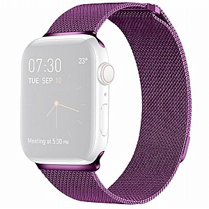 רצועת מתכת מדגם Milanese Loop Magnetic Steel Band מבית LaTera לשעון חכם מדגם: Apple Watch 42mm/44mm/45mm (צבע Purple) רצועת מתכת מדגם Milanese Loop Magnetic Steel Band מבית LaTera לשעון חכם מדגם: Apple Watch 42mm/44mm/45mm (צבע Purple)