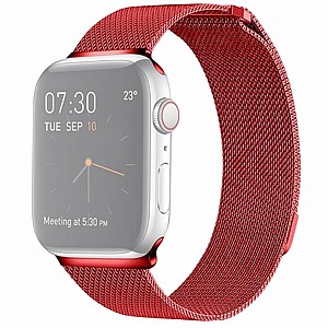 ����� ���� ���� Milanese Loop Magnetic Steel Band ���� LaTera ����� ��� ����: Apple Watch 42mm/44mm/45mm (��� Red)
