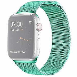 רצועת מתכת מדגם Milanese Loop Magnetic Steel Band מבית LaTera לשעון חכם מדגם: Apple Watch 38mm/40mm/41mm (צבע Mint Green) רצועת מתכת מדגם Milanese Loop Magnetic Steel Band מבית LaTera לשעון חכם מדגם: Apple Watch 38mm/40mm/41mm (צבע Mint Green)
