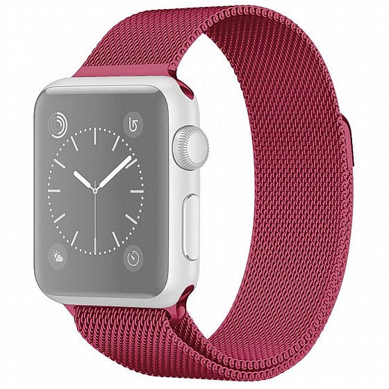 ����� ���� ���� Milanese Loop Magnetic Steel Band ���� LaTera ����� ��� ����: Apple Watch 38mm/40mm/41mm (��� Tea Red)