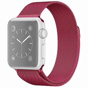 ����� ���� ���� Milanese Loop Magnetic Steel Band ���� LaTera ����� ��� ����: Apple Watch 38mm/40mm/41mm (��� Tea Red)