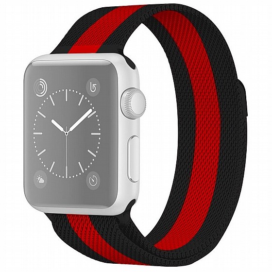 ����� ���� ���� Milanese Loop Magnetic Steel Band ���� LaTera ����� ��� ����: Apple Watch 42mm/44mm/45mm (��� Black Red)
