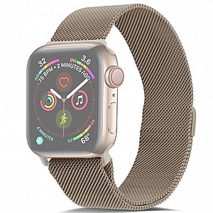 ����� ���� ���� Milanese Loop Magnetic Steel Band ���� LaTera ����� ��� ����: Apple Watch 42mm/44mm/45mm (��� Vintage Gold)