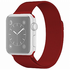 רצועת מתכת מדגם Milanese Loop Magnetic Steel Band מבית LaTera לשעון חכם מדגם: Apple Watch 42mm/44mm/45mm (צבע Rose Red) רצועת מתכת מדגם Milanese Loop Magnetic Steel Band מבית LaTera לשעון חכם מדגם: Apple Watch 42mm/44mm/45mm (צבע Rose Red)