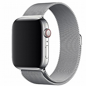 ����� ���� ���� Milanese Loop Magnetic Steel Band ���� LaTera ����� ��� ����: Apple Watch 42mm/44mm/45mm (��� Silver)