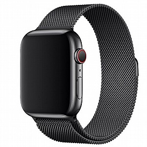 רצועת מתכת מדגם Milanese Loop Magnetic Steel Band מבית LaTera לשעון חכם מדגם: Apple Watch 42mm/44mm/45mm (צבע Black) רצועת מתכת מדגם Milanese Loop Magnetic Steel Band מבית LaTera לשעון חכם מדגם: Apple Watch 42mm/44mm/45mm (צבע Black)