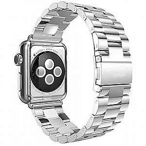 רצועת מתכת מדגם Three Straps Steel Band מבית LaTera לשעון חכם מדגם: Apple Watch 38mm/40mm/41mm (צבע Silver) רצועת מתכת מדגם Three Straps Steel Band מבית LaTera לשעון חכם מדגם: Apple Watch 38mm/40mm/41mm (צבע Silver)