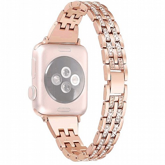 ����� ���� ���� Colorful Bead Diamond Steel Band ���� LaTera ����� ��� ����: Apple Watch 38mm/40mm/41mm (��� Rose Gold)