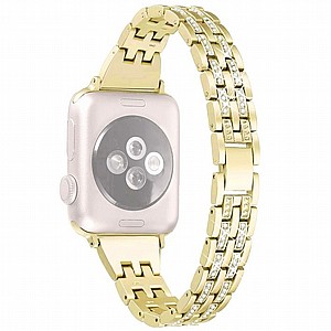 ����� ���� ���� Colorful Bead Diamond Steel Band ���� LaTera ����� ��� ����: Apple Watch 38mm/40mm/41mm (��� Gold)