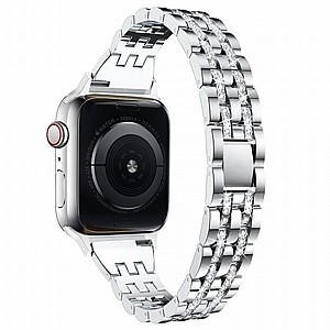 רצועת מתכת מדגם Diamond Steel Band מבית LaTera לשעון חכם מדגם: Apple Watch 38mm/40mm/41mm (צבע Silver) רצועת מתכת מדגם Diamond Steel Band מבית LaTera לשעון חכם מדגם: Apple Watch 38mm/40mm/41mm (צבע Silver)