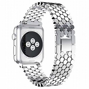 ����� ���� ���� Honeycomb Diamond Steel Band ���� LaTera ����� ��� ����: Apple Watch 42mm/44mm/45mm (��� Silver)