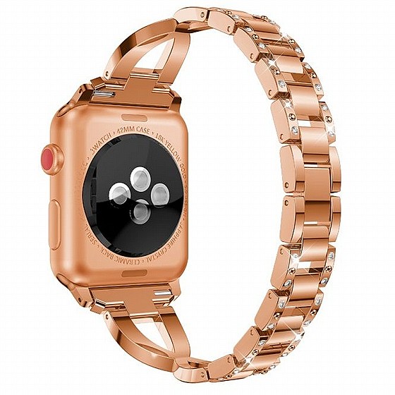����� ���� ���� Xshaped Diamond Steel Band ���� LaTera ����� ��� ����: Apple Watch 42mm/44mm/45mm (��� Rose Gold)