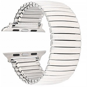 רצועת מתכת מדגם Elastic Steel Band מבית LaTera לשעון חכם מדגם: Apple Watch 42mm/44mm/45mm (צבע Silver) רצועת מתכת מדגם Elastic Steel Band מבית LaTera לשעון חכם מדגם: Apple Watch 42mm/44mm/45mm (צבע Silver)