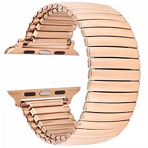 רצועת מתכת מדגם Elastic Steel Band מבית LaTera לשעון חכם מדגם: Apple Watch 38mm/40mm/41mm (צבע Rose Gold) רצועת מתכת מדגם Elastic Steel Band מבית LaTera לשעון חכם מדגם: Apple Watch 38mm/40mm/41mm (צבע Rose Gold)