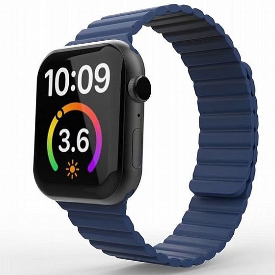 ����� ������� ����  Magnetic Loop Silicone Band ���� LaTera ����� ��� ����: Apple Watch 42mm/44mm/45mm (��� Blue)